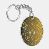 Gemini Zodiac Emblem | Minimal Celestial Symbol Sleutelhanger (Voorkant Links)