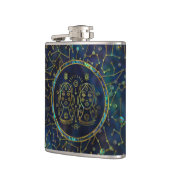 Gemini Zodiac Gold Abalone op constellatie Heupfles (Links)