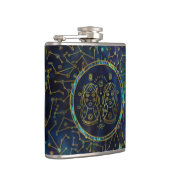 Gemini Zodiac Gold Abalone op constellatie Heupfles (Rechts)