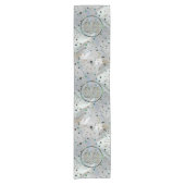 Gemini Zodiac Gold Abalone op constellatie Korte Tafelloper (Voorkant)