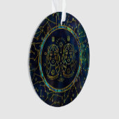 Gemini Zodiac Gold Abalone op constellatie Ornament (voorkant)