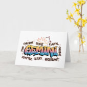Gemini Zodiac  Graffiti  Kaart (Gele Bloem)