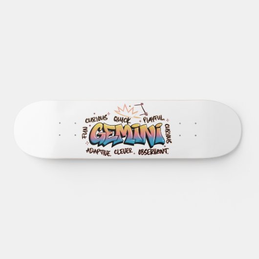 Gemini Zodiac  Graffiti  Persoonlijk Skateboard (Horizontaal)