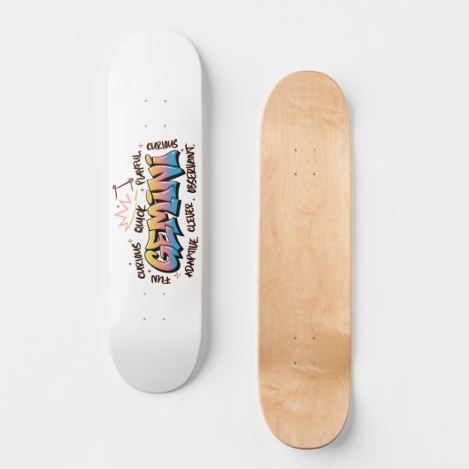 Gemini Zodiac  Graffiti  Persoonlijk Skateboard (Voorkant)