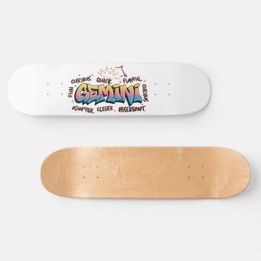 Gemini Zodiac  Graffiti  Persoonlijk Skateboard (Horizontaal)