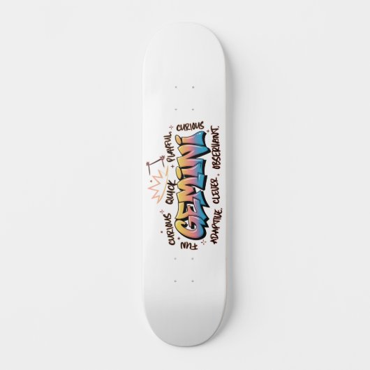Gemini Zodiac  Graffiti  Persoonlijk Skateboard (Voorkant)