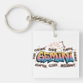 Gemini Zodiac Graffiti Sleutelhanger (voorkant)