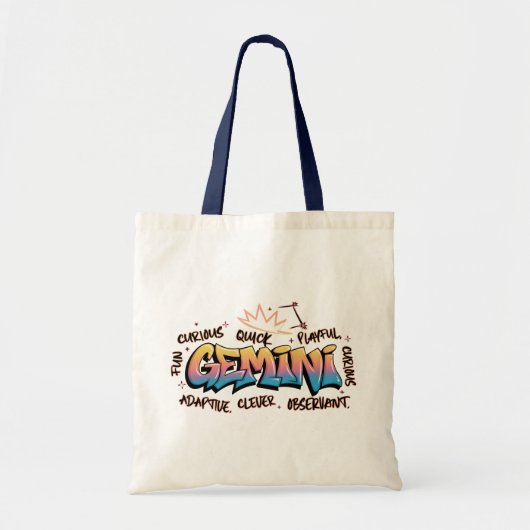 Gemini Zodiac Graffiti Tote Bag (Voorkant)