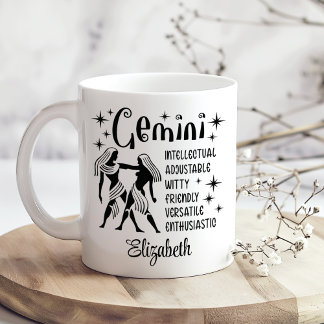 Gemini Zodiac Horoscoop Aangepaste naam Koffiemok