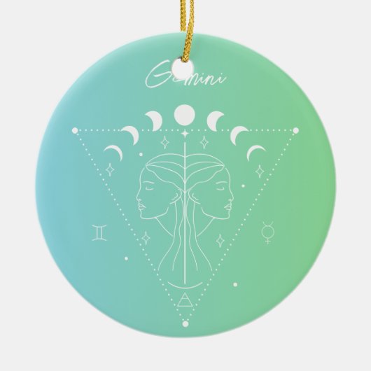 Gemini zodiac horoscoop-sterbordgradiënt keramisch ornament (Voorkant)