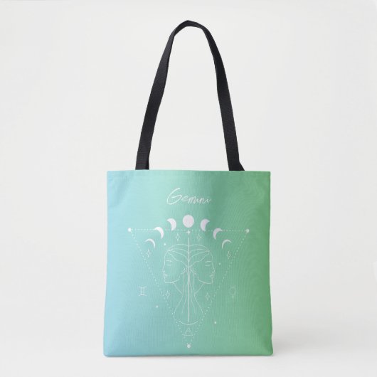 Gemini zodiac horoscoop-sterbordgradiënt tote bag (Voorkant)