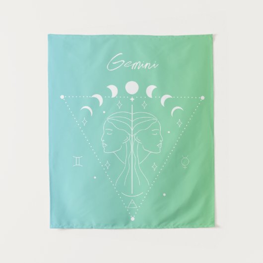 Gemini zodiac horoscoop-sterbordgradiënt wandkleed (Voorkant)