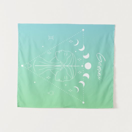 Gemini zodiac horoscoop-sterbordgradiënt wandkleed (Voorkant (horizontaal))