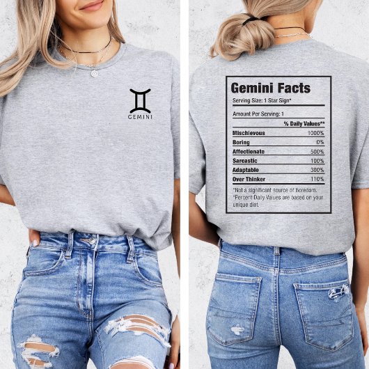 GEMINI Zodiac Horoscoop Sterrenteken Symbool T-shirt