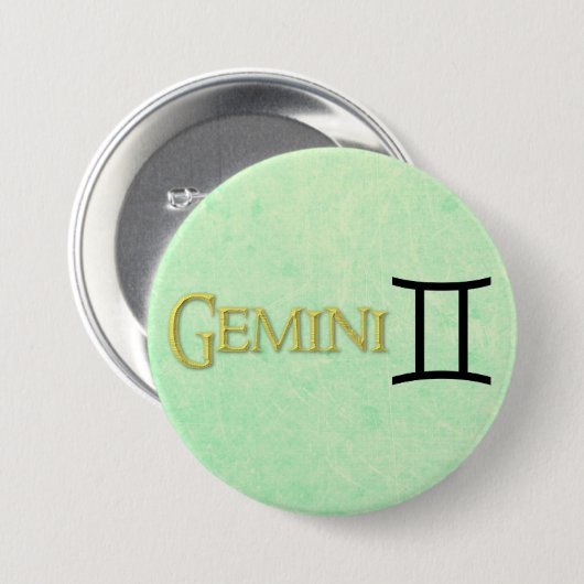 Gemini Zodiac Horoscope Sign Button (Voorkant /achterkant)