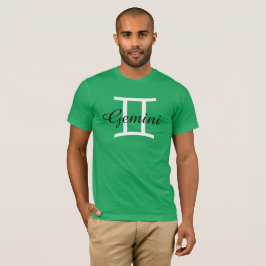 Gemini Zodiac Horoscope Sign Mannen Green T-shirt