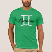 Gemini Zodiac Horoscope Sign Mannen Green T-shirt (Voorkant)