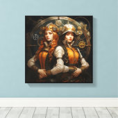 Gemini Zodiac Kunst Canvas Afdruk (Insitu (Houten vloer))
