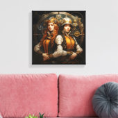 Gemini Zodiac Kunst Canvas Afdruk (Insitu (Woonkamer))