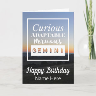 Gemini Zodiac Leuke Leuke Kenmerken Verjaardag Kaart