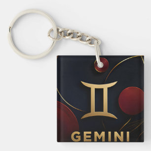 Gemini Zodiac Luxe Hemellich Astrologie Cadeau Sleutelhanger