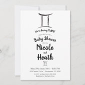 Gemini Zodiac May June Astrology Baby shower Kaart (Voorkant)