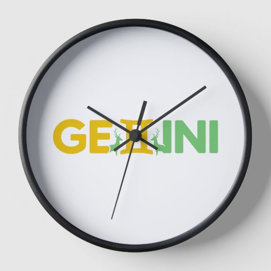 Gemini Zodiac Minimalistische Typografie Groen Gee (Voorkant)