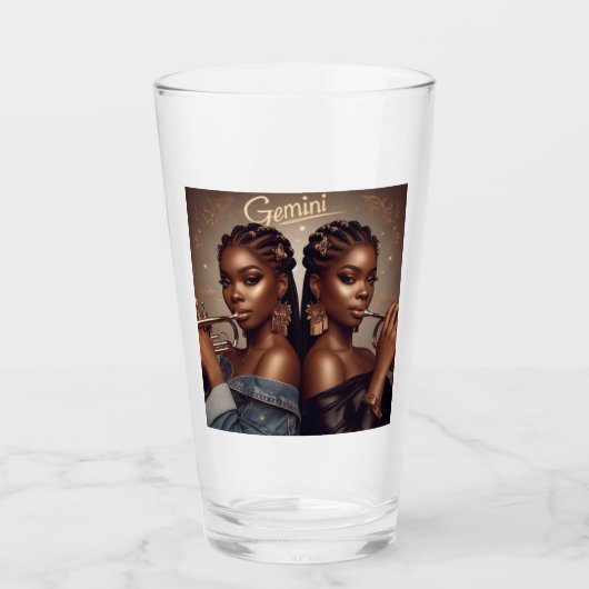 Gemini Zodiac Musician Trompet Glas (Voorkant)
