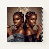 Gemini Zodiac Musician Trompet Notitieboek (Achterkant)