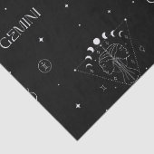 Gemini Zodiac Naadloos Patroon – Hemelse Tweeling  Tissuepapier (Detail)