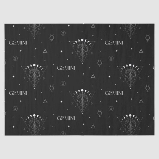 Gemini Zodiac Naadloos Patroon – Hemelse Tweeling  Tissuepapier (Voorkant)