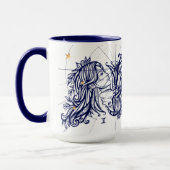 Gemini Zodiac Navy Blue & Gold Birth Mok (Links)