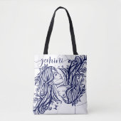 Gemini Zodiac Navy & Gold Monochrome Graphic Tas (Voorkant)