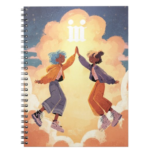 Gemini Zodiac Notitieboek – Speelse Tweeling Energ (Voorkant)