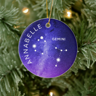 Gemini Zodiac Ornament Gepersonaliseerde Zodiac Gi