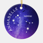 Gemini Zodiac Ornament Gepersonaliseerde Zodiac Gi (Voorkant)