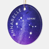 Gemini Zodiac Ornament Gepersonaliseerde Zodiac Gi (Links)