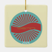 Gemini Zodiac Ornament Retro Design (Achterkant)