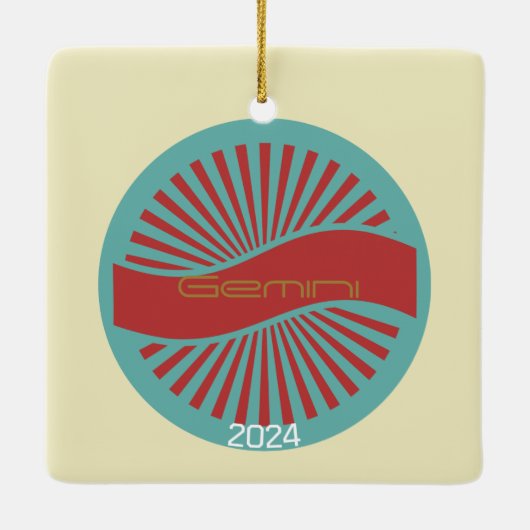 Gemini Zodiac Ornament Retro Design (Achterkant)