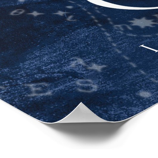 Gemini Zodiac Poster met naam, sterbord zodiac (Hoek)