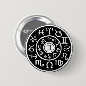 Gemini Zodiac Ronde Button 5,7 Cm (Voorkant /achterkant)