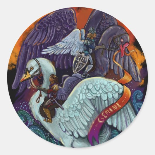 Gemini~zodiac Ronde Sticker (Voorkant)