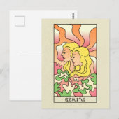 Gemini Zodiac Sign Abstract Art  Briefkaart (Voorkant / Achterkant)