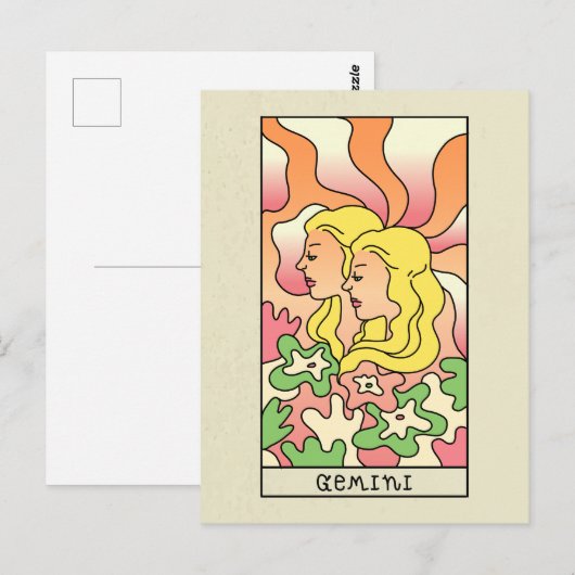 Gemini Zodiac Sign Abstract Art  Briefkaart (Voorkant / Achterkant)
