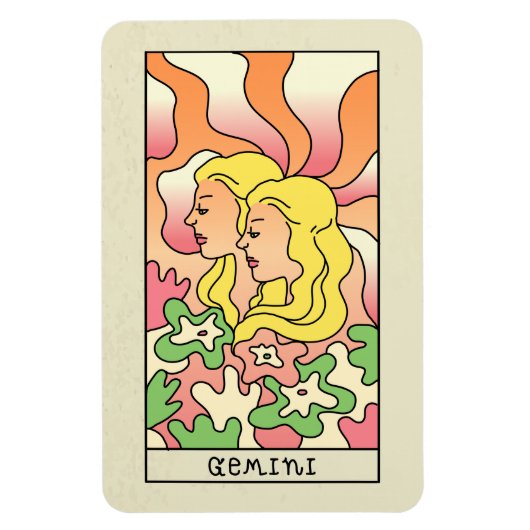 Gemini Zodiac Sign Abstract Art  Magneet (Verticaal)