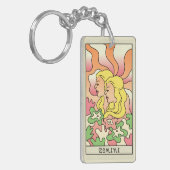 Gemini Zodiac Sign Abstract Art Sleutelhanger (Voorkant Links)
