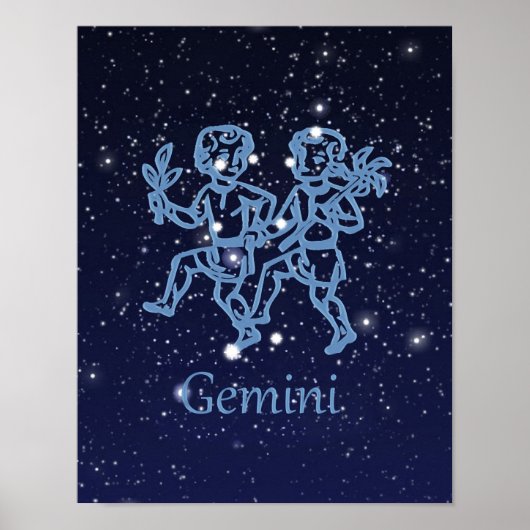Gemini Zodiac Sign and Constellation Poster (Voorkant)