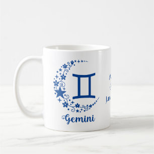 Gemini Zodiac Sign Astrology Birthday Blue White Koffiemok