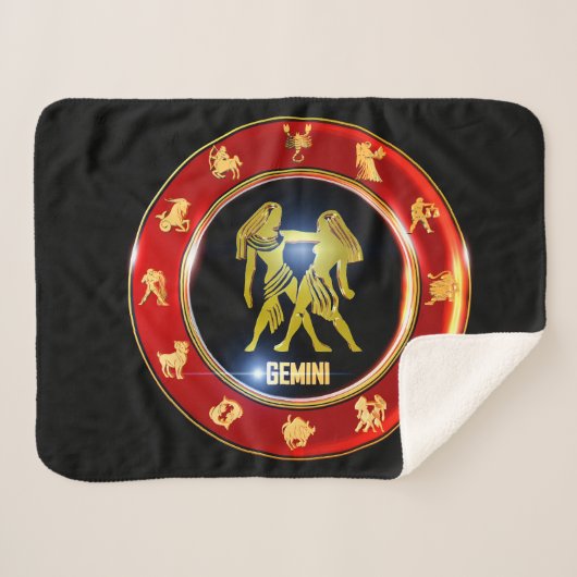 Gemini Zodiac Sign Astrology Sherpa Deken (Voorkant (horizontaal))