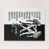 Gemini Zodiac Sign. Black & White Jigzaag Puzzle Legpuzzel (Horizontaal)